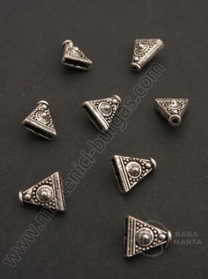 Margele metallice 10x9x6mm culoare argintie 1 pachet 10 buc 308929