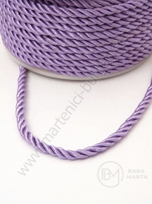 Sfoară de poliester rasucită 3mm color liliac 1 meter 441308