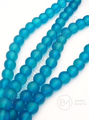 Mărgele de sticlă 8mm albastru mat 80cm ~105 bucăți 1 bucată 343800
