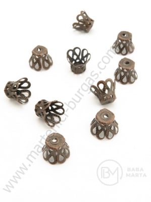 Capac metalic 9x7mm culoare cupru gaura 2mm 50 buc 301245