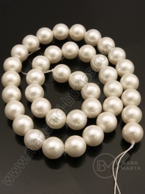 Perlă Mallorca 10mm albă ~40cm ~39buc 1 şir 355049