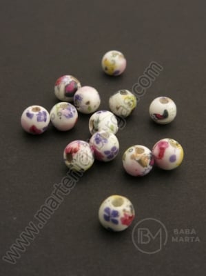 Bilă de porțelan 6mm vopsită gaură 1.5mm 5 buc 335042