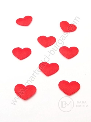 Inimă satinată 13x10mm red moale 1 pachet 100 buc 461332