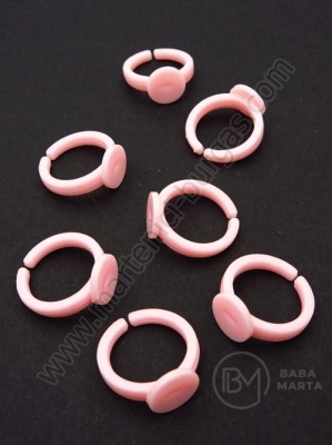 Bază inelară din plastic 14mm, base roz pentru lipire 9mm, 1 pack 20 pcs 121057