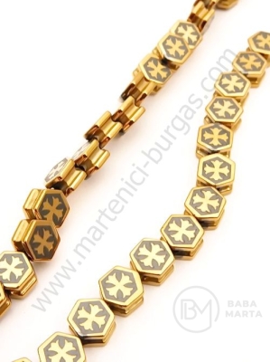 Hematite cu cruce 8x9x5mm aur nonmagnetic gaură 1.5mm ~54buc 1buc 352326