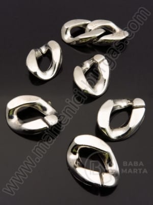 Inel SSV 17x23mm pentru lanț argintiu 25 buc 318001