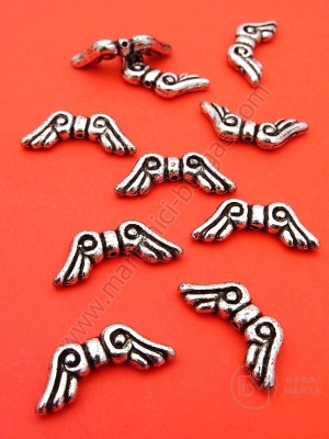 Mărgele metallice 21x9x3mm aripi de înger gaură 1mm 1 pachet 40g ~159 buc 318677