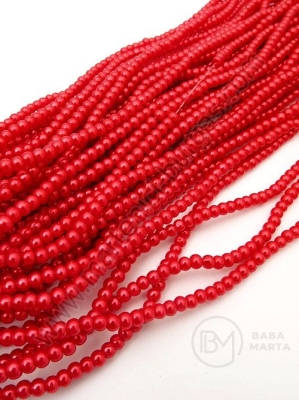 Şir de perle din glass 3mm, red gaură romă 1mm ~225 pieces 341061