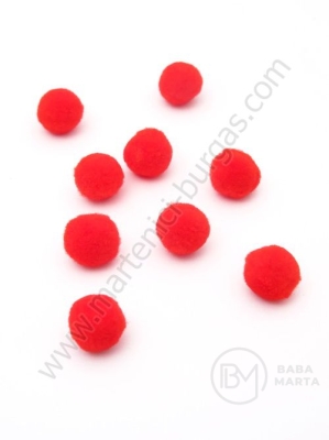Pompom 8mm roșu 1 pachet 100 buc 461450