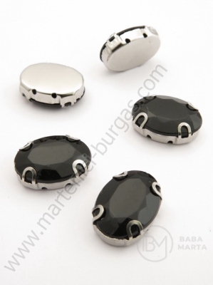 Pietricele 13x18mm negre în coș metallic alb 4 buc 151101