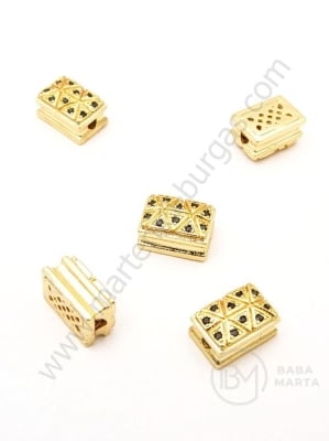 Margele 10x7x5.5mm alamă cu zirconii forjate 1 bucată 305203