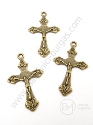 Cruce metalică 33x20mm culoare bronz antic 1 pachet 5 buc 308671