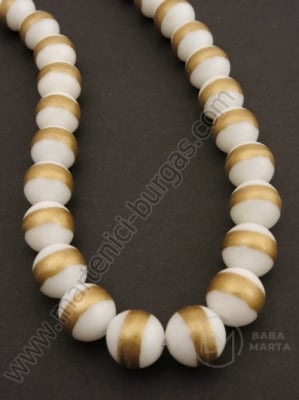 Bilă de vitola 10mm albă cu auriu 80cm ~82 buc 1 buc 343238