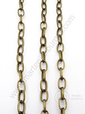 Lanț metalic 6,9x3,8x0,9mm culoare bronz antic 1 metru 302147