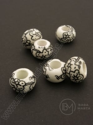 Mărgele de porțelan 13x9mm pictate 1 buc 335222
