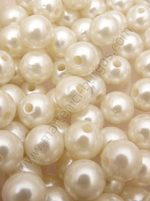 Perlă ecru 10mm gaură 2mm 1 pachet 40g ~81 buc 312572