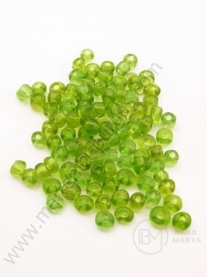 Mărgele de vitola transparente verde ouvert 4mm 50g 334093