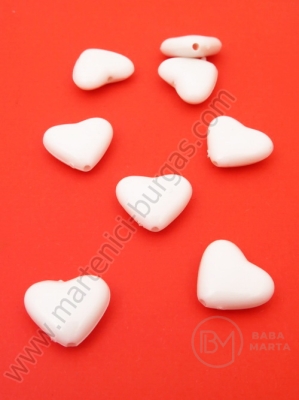 Inimă 13x15x5mm gaură albă 1.2mm 1 pachet 40g ~68 buc 312321