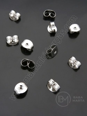 Dop de cercei 6x4.5x3.5mm OȚEL (304) color argintie 1 pachet 50 buc 305733