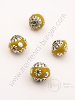 Mărgele Indonezia ~11x~13mm lucrate manual gaură 2mm 1buc 309782