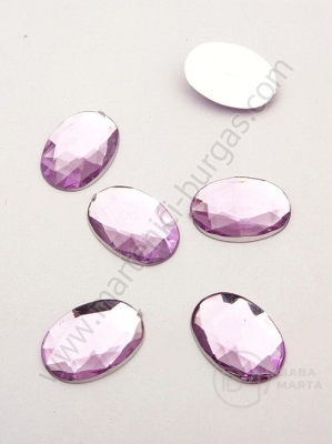 Pietricele acrilice 14x10x5mm violet pentru lipit 1 pachet 30 buc 151596