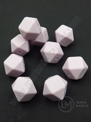 Mărgele poligon silicon 17x17mm violet 1 pachet 2 buc 317016