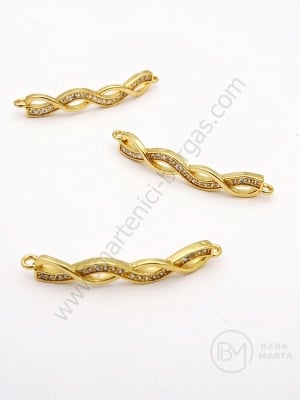 Element de conectare 33x5x3mm alamă cu zirconii forged 1 piece 305318