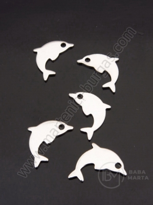 Pandantiv delfin OȚEL (201) 17x11x1mm 1 pachet 10 buc 307190