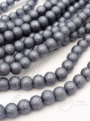 Șir de perle 8mm glass gri brută ~80cm ~105 pieces 341073