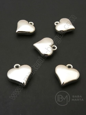 Pandantiv SSV inimă 15x14.5mm culoare argintie 1 pachet 40 buc 318649