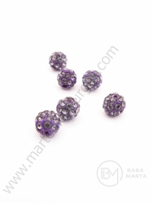 Mărgele Shamballa 6mm violet 1 buc 309986