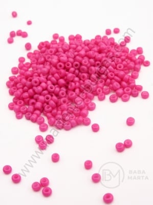 Mărgele de sticlă culoare ciclam 1,5~2 mm 50g 332146