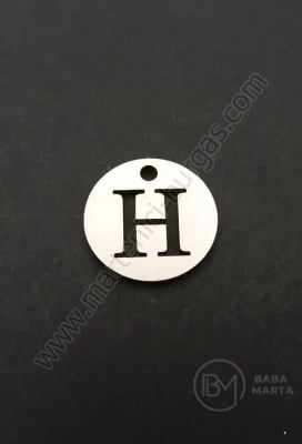 Pandantiv litera H oțel 13x1mm gaură 1.5mm 1 buc 305580