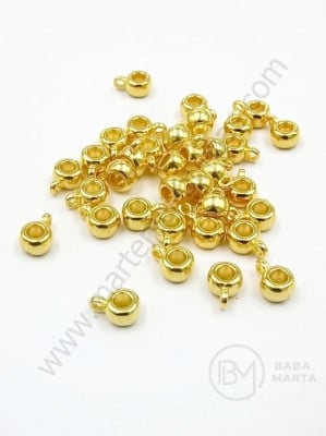 Mărgele metallice 9x6mm aurii, gaură 3.5mm, 1 pachet, 20 buc. 306576