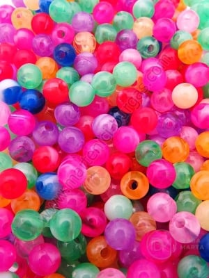 Bilă 6mm MIX imitație agat gaură 1.6mm 1 pachet 40g ~400 buc 312787