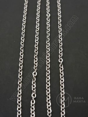 Lanț din steel 1.6x1.3x0.3mm argintiu aplatizat 1 metru 302191