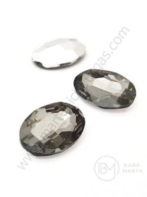 Piatră de sticlă (cristal) 18x25x6mm grey pentru încrustare 1 pachet 2 buc 151687