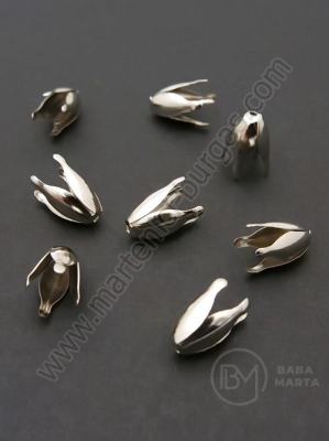 Capac metalic 13x8mm culoare argintie gaură 1.2mm 1 pachet 20 buc 301151