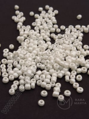 Perle albe din sticla 2mm 50g 332097
