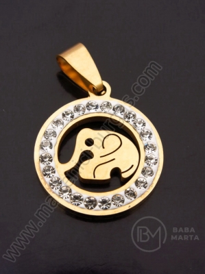 Pandantiv oțel cu cristal 20mm 1 buc 307422