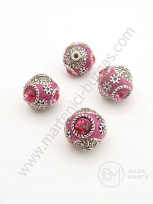 Mărgele Indonezia ~15x~16mm lucrate manual gaură 2mm 1 buc 308569