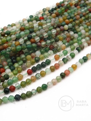 Mărgele indiane de agate ~3mm fațetate ~125 pieces 1 buc 352578