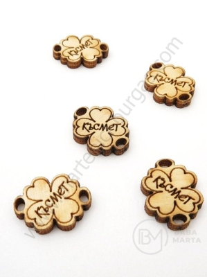 Trifoi din lemn LUCK 20x15mm hole 3x2mm 1 pachet 10 bucati 182132
