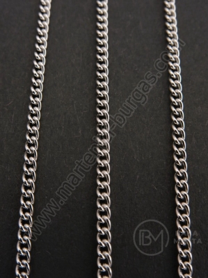 Lanț de oțel 2.7x2x0.5mm culoare argintie 1 metru 301696
