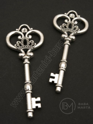 Pandantiv metalic 84x33mm culoare argintiu antic 1 buc 309862