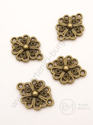 Element de liga floare 21x16mm bronz antic 1 pachet 10 buc 306447
