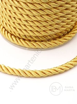 Sfoară de polyester rasucită aurie 5mm 1 metru 441222