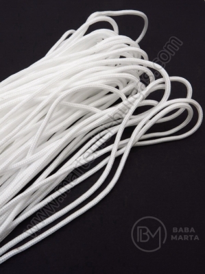 Sfoară imitație paracord alb 2,5 mm, 10 metri, 441208