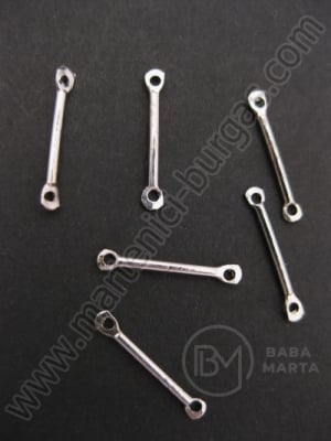 Element de conectare metalic 15x2mm argintiu 50 piese 3565