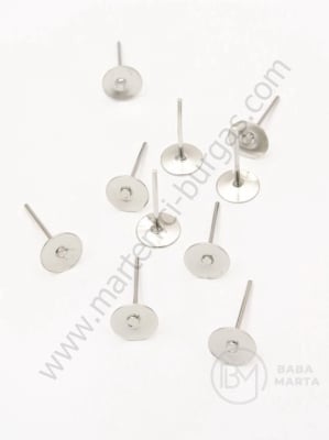 Vârf cercei 6x13mm color argintie 1 pachet 50 buc 301804